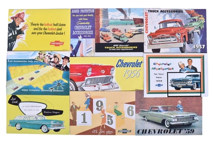 10 Pieces of 1950s Chevrolet Sales Literature, Accessory Catalogs, etc.
