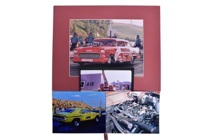 Photo Prints Racing Ephemera Group- Matted Doug Winters Pro Mod, Ed Hedrick Yenko Camero, Dual Quad