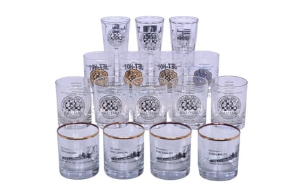 Sixteen Pieces Of International Drag Racing Glasses- International Drag Racing Hall Of Fame, "Big