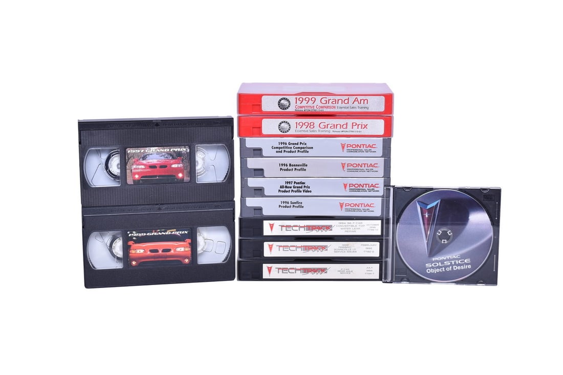 12 Pontiac Dealership and Service Training Videos - F Body, Grand Prix, Solstice, etc: 12 Pontiac Dealership and Service Training Videos - F Body, Grand Prix, Solstice, etcGroup of 12 Pontiac dealer exclusive training videos. Includes 1997, 1998, and 1999 GP sales training, 1999 Grand A