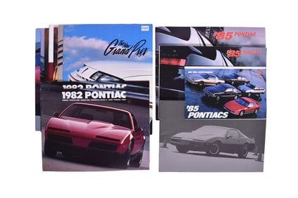 Fifteen 1980s Pontiac Dealer Sales Brochures and Catalogs - Trans Am, Fiero, Grand Prix, etc.