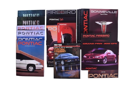 Twenty two Pontiac Dealership Sales and Media Items - 1990-1997 - Auto Show, Firebird, Grand Prix,
