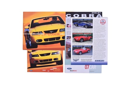 Five Pieces Of Ford Mustang Cobra Promotional And Sales Literature- Shelby Cobra Specifications,