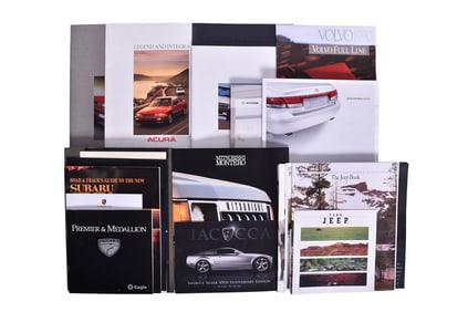Thirty-Eight Pieces Of Automobile Sales And Promotional Literature From 1980-2000's