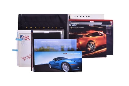 Twenty-Three Pieces Of Promotional And Sales Literature For Chevy Corvette And Camaro 1980's-2000's
