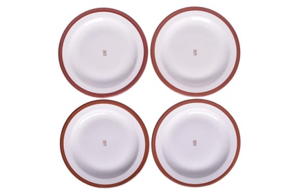 Four Pennsylvania Railroad Scammell Gotham China Dinner Service Plates 10 5/8"