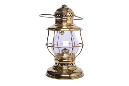 Reproduction Adams & Westlake Brass Bell Bottom Conductor's Presentation Lantern