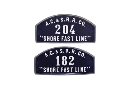 Atlantic City & Shore Railroad "Shore Fast Line" Cap Badges