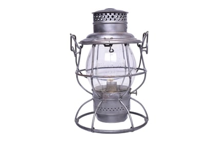 Adlake Reliable Rock Island Lines Railroad Lantern with Clear Cast Globe