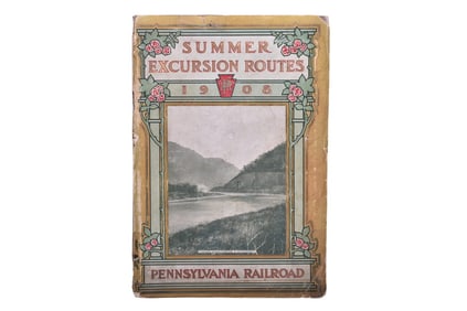 1908 Pennsylvania Railroad Summer Excursion Routes Book and New Jersey Ocean Resorts Map