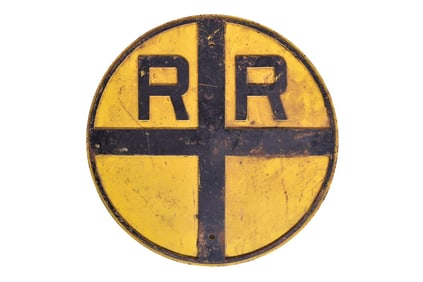 Cast Iron Early Railroad Crossing Sign