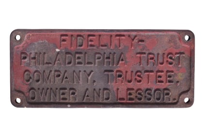 Pennsylvania Railroad Cast Iron Trust Plate