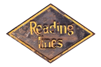 Cast Iron Reading Lines Railroad Plate