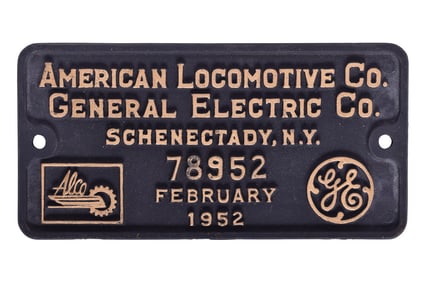 ALCO / General Electric Cast Builders Plate - Central Railroad Of New Jersey RSD-4 #1612