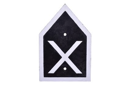 Cast Iron Lineside Railroad Crossing Marker Sign