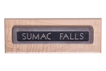 Pennsylvania Railroad #8410 Sumac Falls Pullman Sleeping Car and Lounge Metal Name Plate