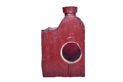 Early Wooden Railroad Caboose Cupola Marker Lamp - Possibly Nickel Plate