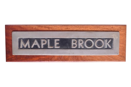Pennsylvania Railroad #8024 Maple Brook Pullman Sleeper Car Metal Name Plate