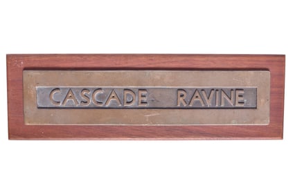 Pennsylvania Railroad #8105 Cascade Ravine Pullman Sleeper Car Metal Name Plate
