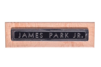 Pennsylvania Railroad #8330 James Park Jr. Pullman Sleeper Car Metal Name Plate
