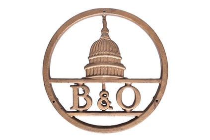 Cast Iron Baltimore and Ohio Railroad Locomotive Smoke Box Plate