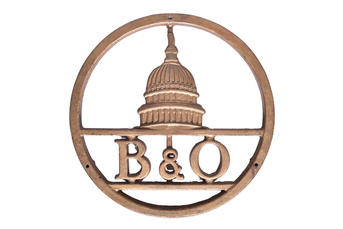 Cast Iron Baltimore and Ohio Railroad Locomotive Smoke Box Plate (1 of 3)