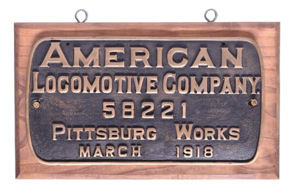 Alco Northern Railway of Spain 2-8-2 Steam Locomotive Builders Plate