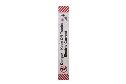 Large Fiberglass "Keep-Off Tracks" Transit / Traction Sign