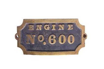 Cast Brass Engine No. 600 Plaque