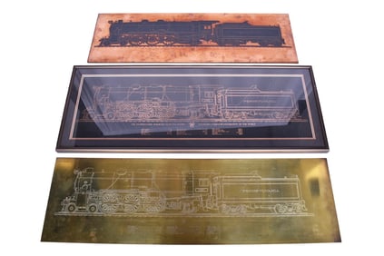 Set of Pennsylvania Railroad K4s Pacific Copper, Brass Etched Plates, and Copper Foil Art Print