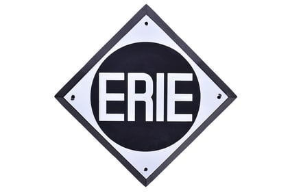 Erie Railroad Porcelain Diamond Logo Sign