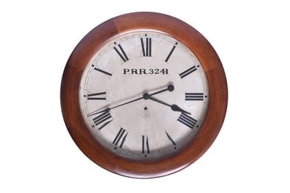 Ansonia Clock Co. Pennsylvania Railroad #3241 Station Depot Wall Clock