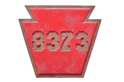 Pennsylvania Railroad K4 Steam Locomotive Number Plate # 8373