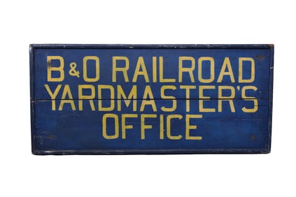 Baltimore and Ohio Railroad Yardmaster's Office Wooden Sign