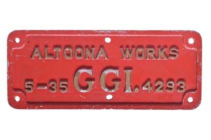 Pennsylvania GG1 #4817 Electric Locomotive Aluminum Builders Plate