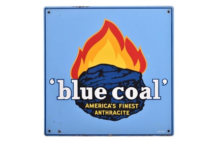 Blue Coal Tin Advertising Sign