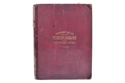 1908 Atlas of Properties on Main Line Pennsylvania Railroad Overbook to Paoli Book