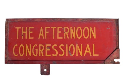 Pennsylvania Railroad Double Sided "Afternoon Congressional" Passenger Train Gate Sign