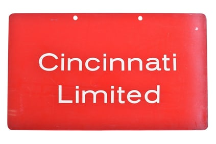Pennsylvania Railroad "Cincinnati Limited" Gate Sign