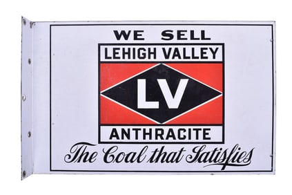 Lehigh Valley Anthracite Double Sided Porcelain Flange Sign