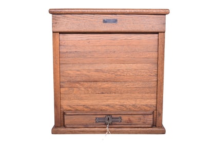 Poole Brothers Wooden Railroad Station Ticket Cabinet