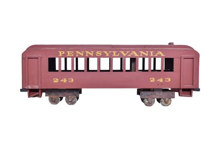 Wooden Pennsylvania Railroad Railcar Model