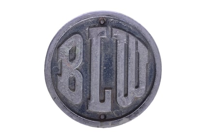 Baldwin Locomotive Works Brass BLW Logo Plate Emblem