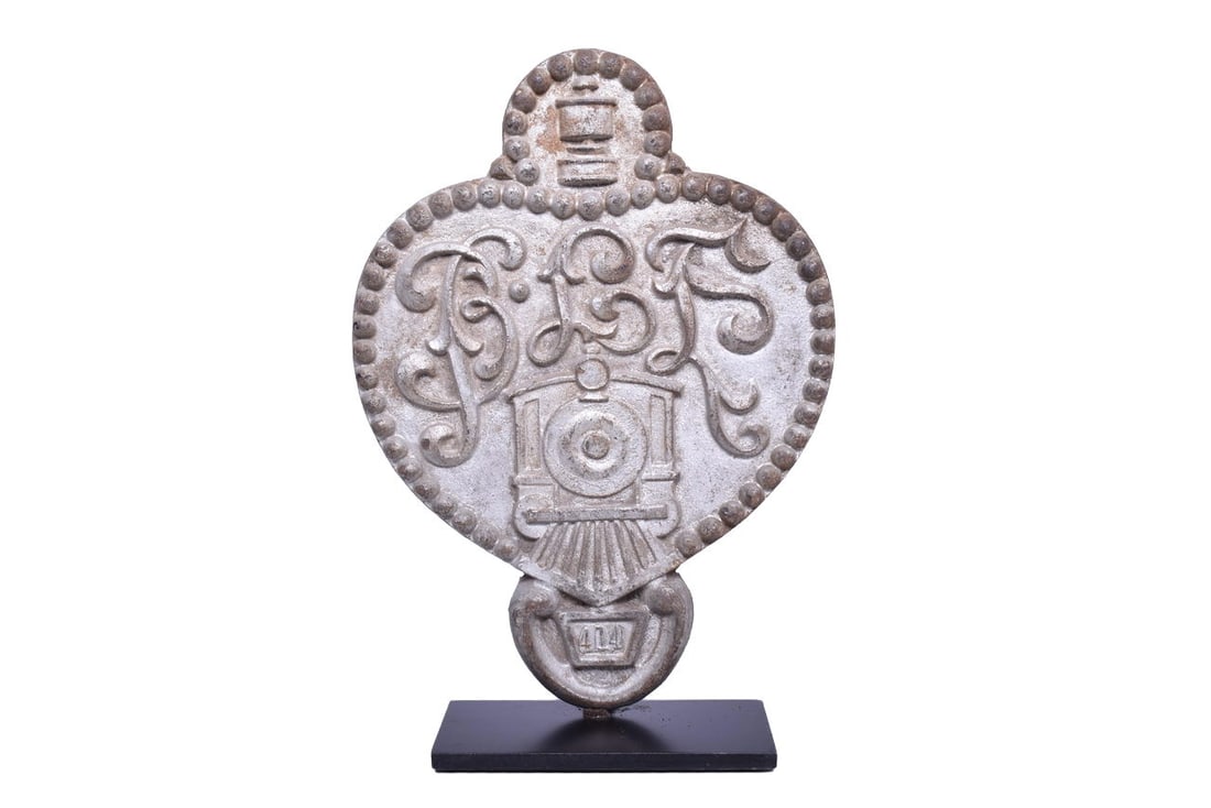 Cast Iron Brotherhood of Locomotive Engineers Grave Marker (1 of 4)