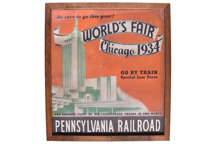 1934 Pennsylvania Railroad Chicago World's Fair Poster