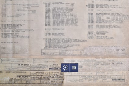 Six Original 1940s Budd Company New York Central Mechanical Location Drawings