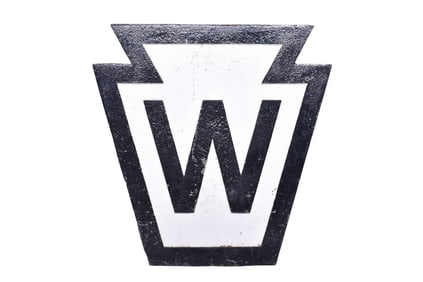 Pennsylvania Railroad Cast Iron Keystone Whistle Sign