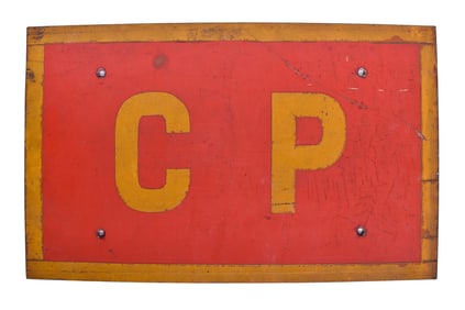 Pennsylvania Railroad "CP" Reflective Cabin / Tower Sign