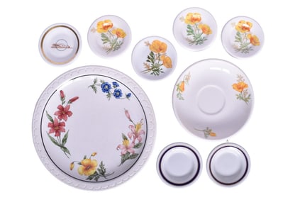 Nine Pieces of Western Railroad China - Santa Fe, Southern Pacific, and Union Pacific