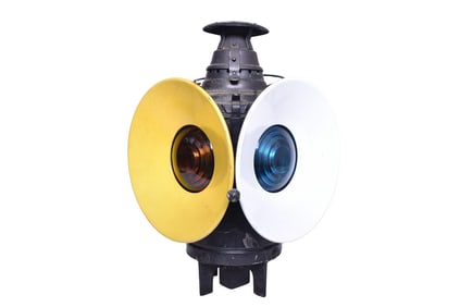 Dressel Railroad Switch Lantern w/ White and Yellow Porcelain Day Targets